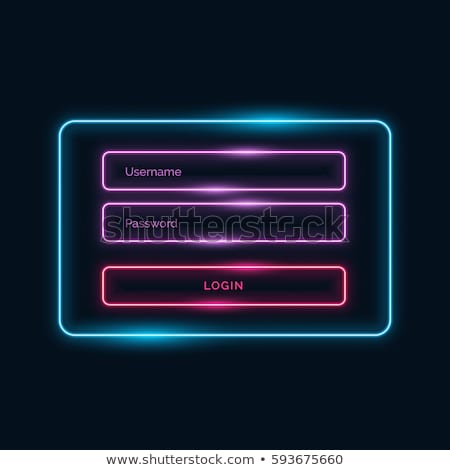 Stockfoto: Neon Style Login Ui Form Design With Shiny Effect