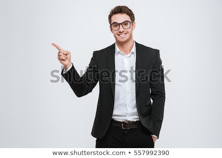 Stockfoto: Handsome Business Man Pointing Away