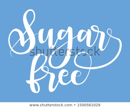 Sugar Free Product Label Black Handwriting Lettering Isolated Zdjęcia stock © MarySan