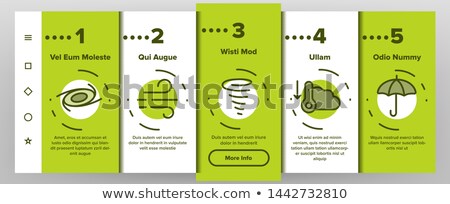 Stockfoto: Tornado And Hurricane Onboarding Elements Icons Set Vector