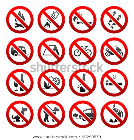 Set Icons Prohibited Signs Nature Symbols Stock foto © Ecelop