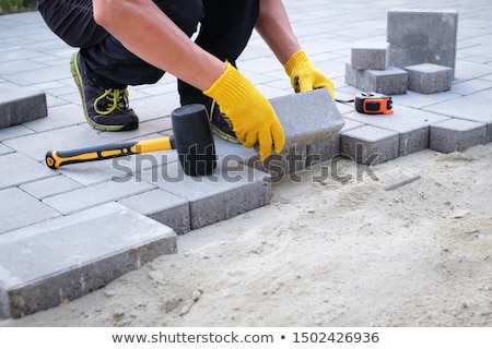 Stock fotó: Laying Garden Pavers Patio