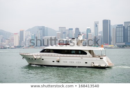 Stockfoto: Hong Kong With Sail Boat At Day Along Victoria Harbour