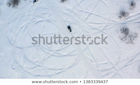 Foto stock: Atv In Snowy Mountains