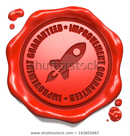 Stok fotoğraf: Improvement Guaranteed - Stamp On Red Wax Seal