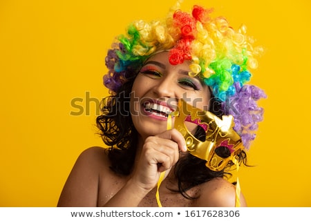 Stock fotó: Carnival Samba Dancer Dressed In Feather Costume