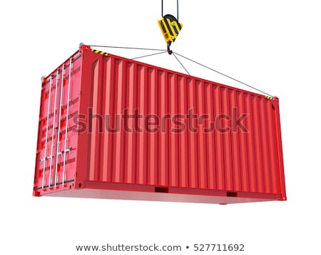 Export - Red Hanging Cargo Container Stockfoto © cherezoff