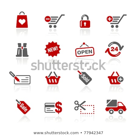 Scissor Sign Red Vector Icon Button Foto d'archivio © Palsur