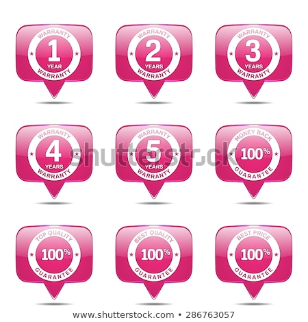 Zdjęcia stock: Warranty Guarantee Seal Square Vector Pink Icon Design Set