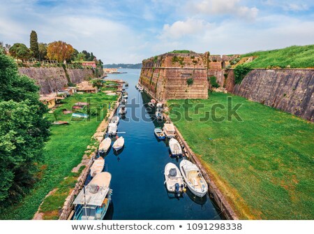 Stock fotó: Old Corfu Town Cityscape Greece