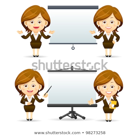 Foto stock: Onjunto · de · mujeres · de · negocios · divertidos · dibujos · animados