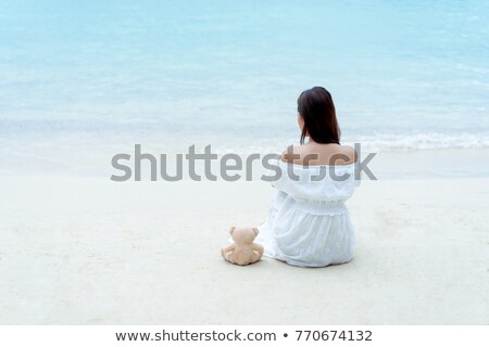 Stock photo: Sad Woman Wear In White Dress