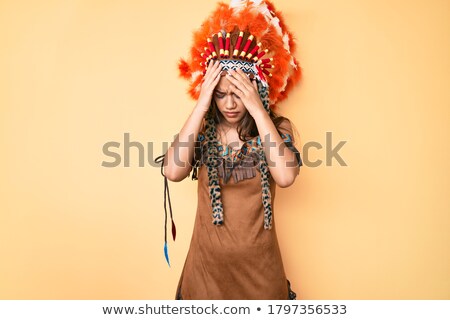 Stock photo: Beautiful Young Woman Wearing A Plume