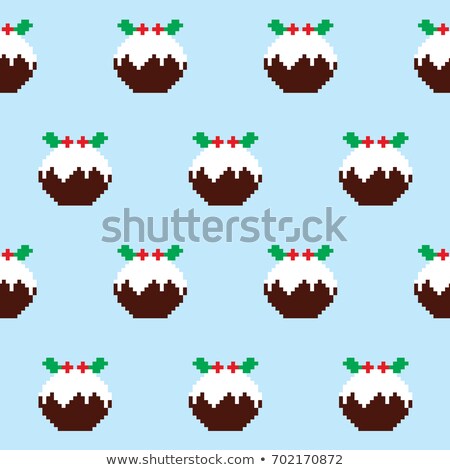 Christmas Pudding Seamless Pattern Christmas Jumper Or Sweater Style Xmas Decor Zdjęcia stock © RedKoala