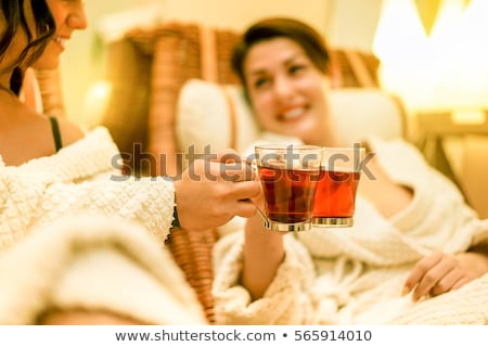 Foto stock: Young Women Having Therapy Massage Day In Spa Resort Hotel Salon