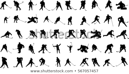 Stock fotó: Ice Hockey Player Silhouette