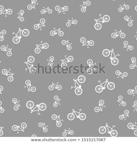 Stok fotoğraf: Seamless Pattern Of Different Bicycles Isolated On A White