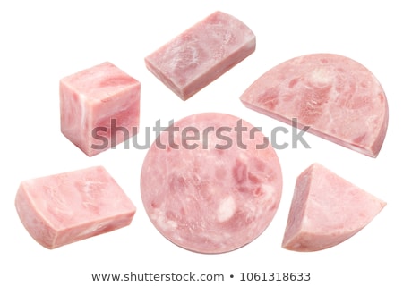 Stock photo: Piece Of Marbled Ham Slice Paths