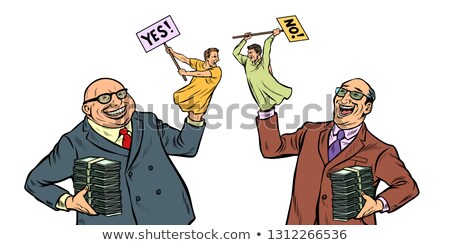 Foto stock: Yes No Hate Voters Election Policy Manipulation Isolate On White Background