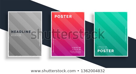 Stock photo: Abstract Colroful Zigzag Pattern Poster Design Set