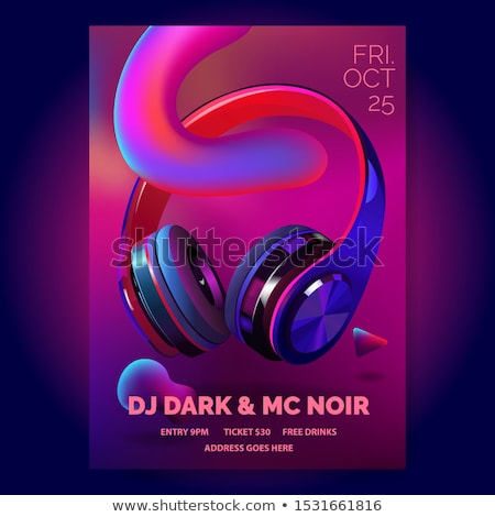 Zdjęcia stock: Club Poster With Headphones Dance Party Flyer Invitation Banner Template Dj Music Event Colorf