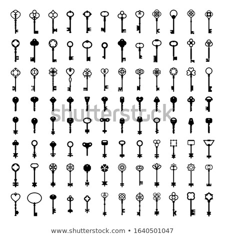 Stock photo: Vintage Key Filigree Medieval Monochrome Vector