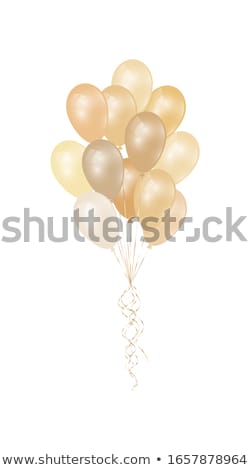 ストックフォト: Christmas Bouquet Of Balloons And Ribbons On A White Background