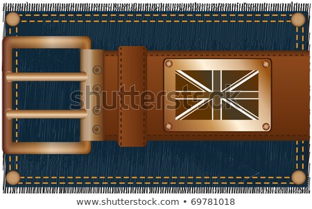 Stock fotó: Colour Striped Cloth Brass Buckle