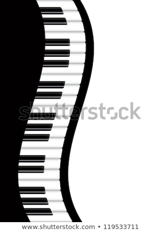 Stockfoto: Wavy Piano Keyboard Black And White Background