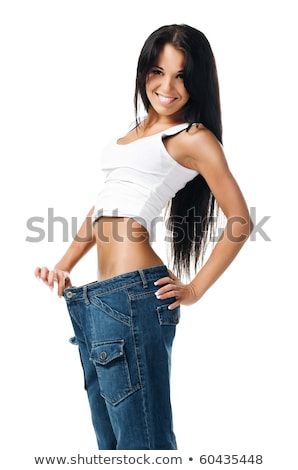 ストックフォト: Girl Demonstrating Weight Loss