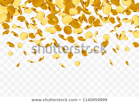 Zdjęcia stock: Columns Of Golden Coins On White