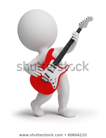 Foto stock: Ente · pequeña · 3d · - · electroguitarra