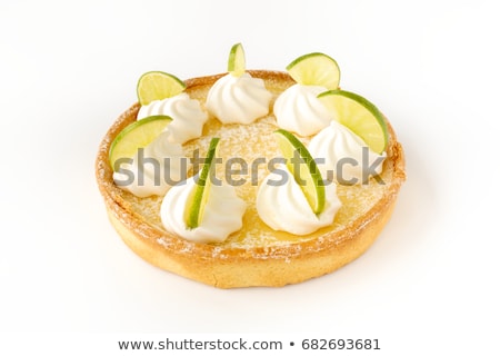 Foto stock: Lemon Custard Tarts With Fruits Closeup