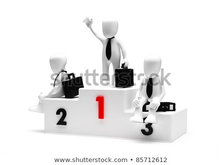 Foto stock: 3d Humans First Second And Third Place