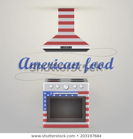 Stock photo: Illustration Of Stove And Extractor American Food