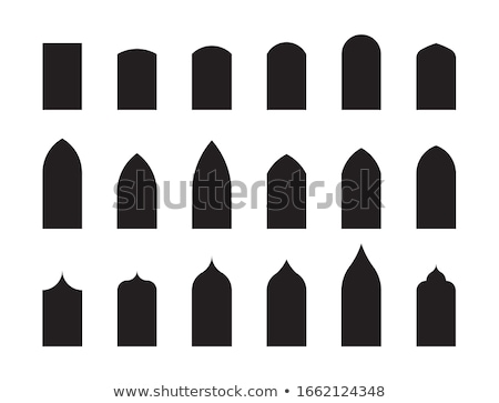 Foto stock: Black Icons Vector Collection Of Arches