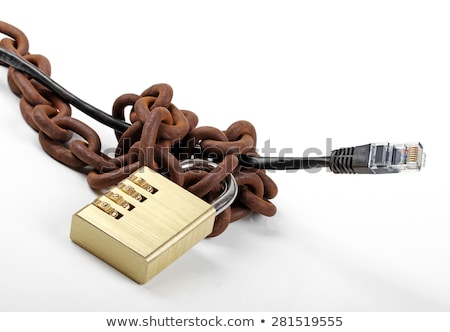Stock photo: Internet Censorship Concept - Padlock With Cable