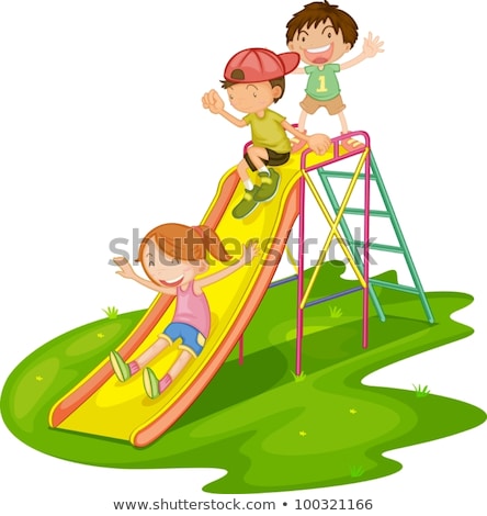 Stock foto: Three Sister Girls Playing On The Ground