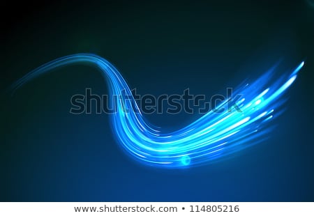 ストックフォト: Vector Illustration Abstract Background Blue Blurred Magic Neon Light Curved Lines