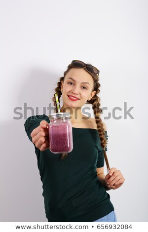Сток-фото: Woman Offering Blueberries