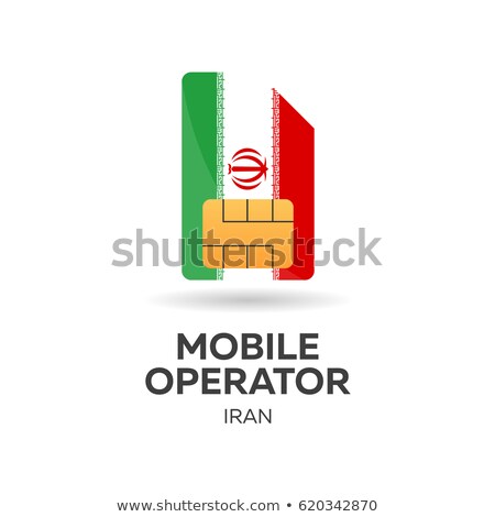 Foto stock: Iran Mobile Operator Sim Card With Flag Vector Illustration