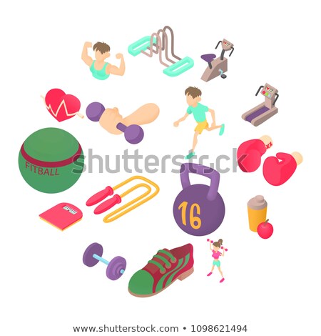 Foto stock: Fitball In 3d Isometric Style Vector Illustration