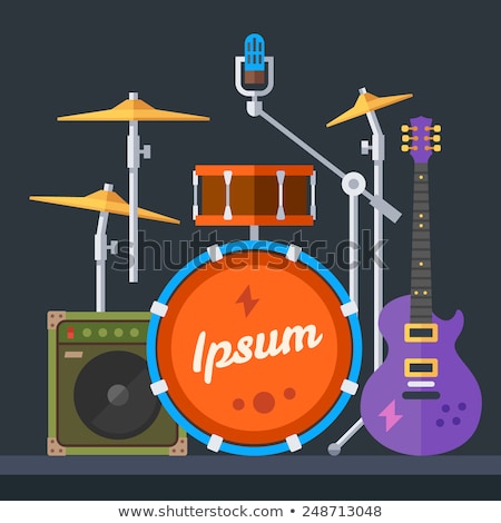 商業照片: Flat Music Instruments Banners Concept Vector Illustrator Design