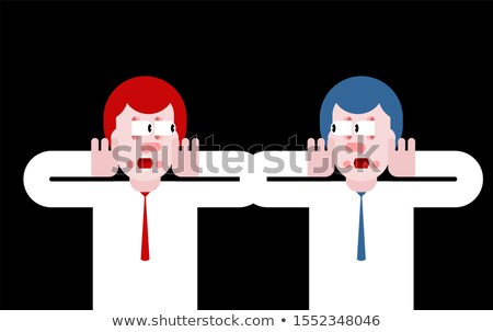 Stock photo: Shock In Office Panic People Mental Jolt And Fear