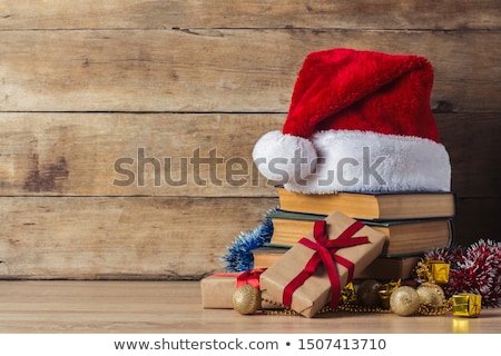 Stock fotó: Christmas Gift Box Alarm Clock And Fir Tree Branch