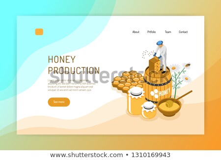 Foto d'archivio: Honey Color Isometric Concept Icons