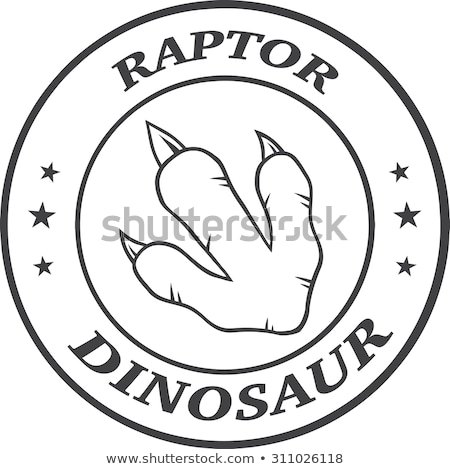 Stock foto: Dinosaur Paw With Claws Circle Logo Design With Text