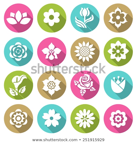 Zdjęcia stock: Tulip Color Icon With Shadow Flower Vector Illustration