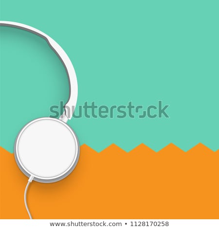 Stock photo: Realistic 3d Divided Pastel Coloured Headphones With Wires