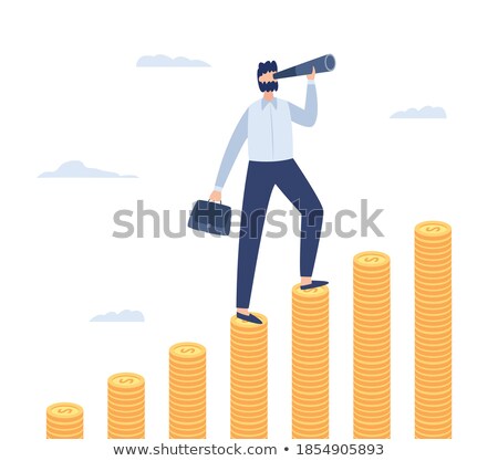 ストックフォト: Businessman Direction Vision In Telescope Go To Goal For Success Vector